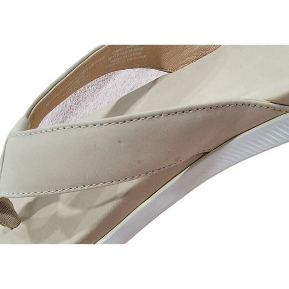 Peter Millar Men's Hyperlight Slide Flip Flop Tan Nubuck size 13 Comfort Leather - Picture 8 of 10